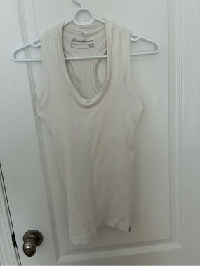 Eddie Bauer Women's Ivory Ribbed Racerback Tank